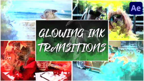 Glowing Ink Transitions - VideoHive 44503032