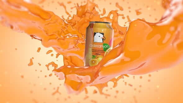 Orange Juice Splash With Can - VideoHive 23485947