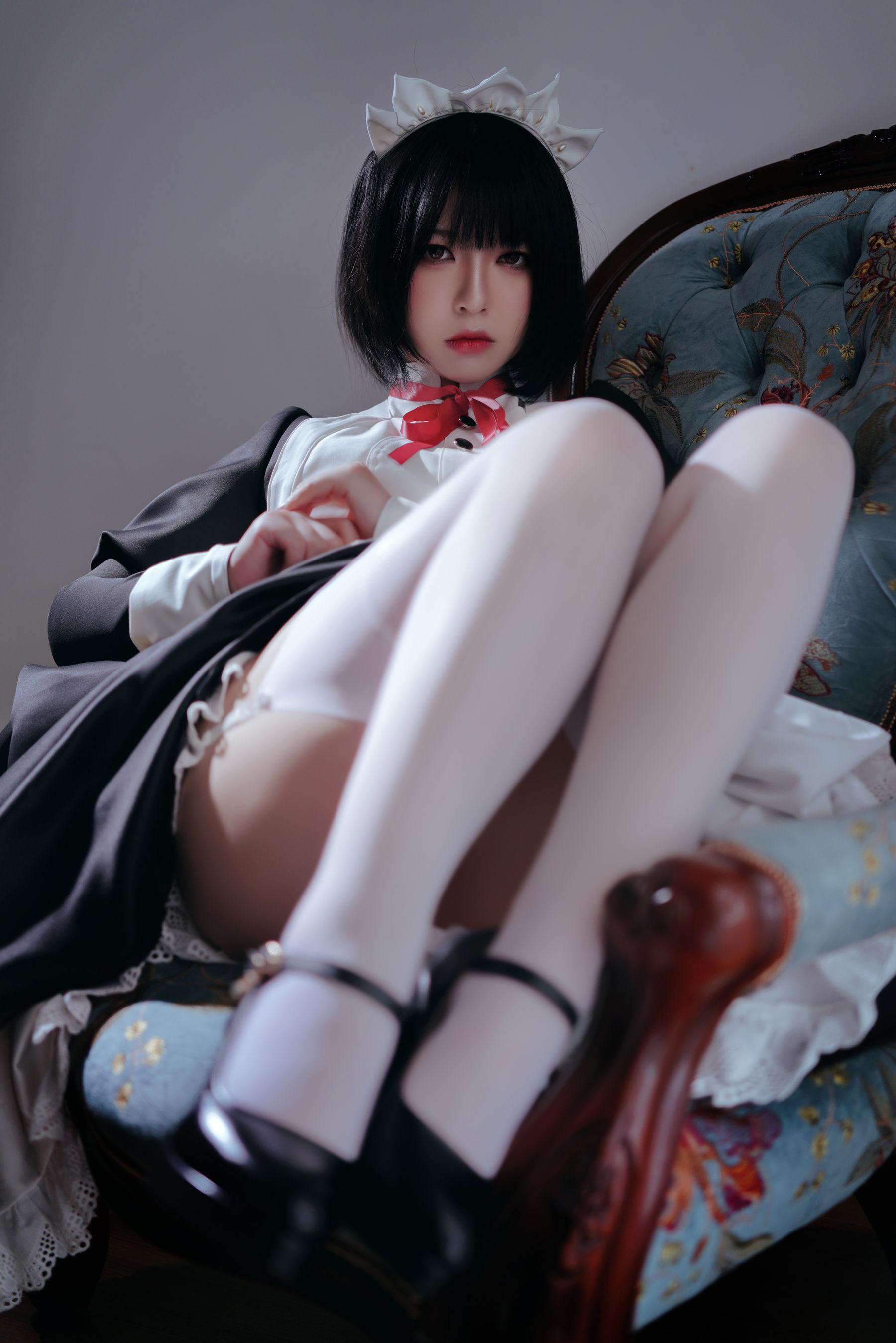 [美女Coser] 半半子 《 嫌パン メイド》 写真集(32)