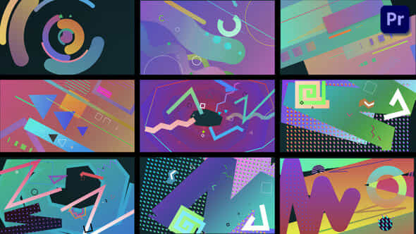 Colorful Shape Transitions - VideoHive 37723935