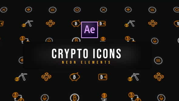 Crypto Neon Icons - VideoHive 39177894