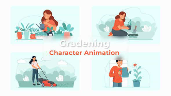 Gardening Animation Scene - VideoHive 36886951