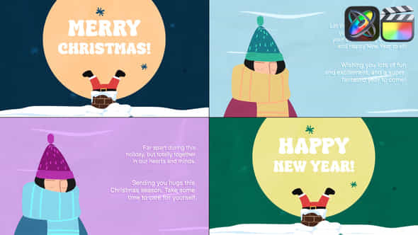 Cartoon Christmas Greeting Cards For Fcpx - VideoHive 48999651