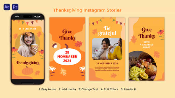 Thanksgiving Instagram Stories - VideoHive 54892921