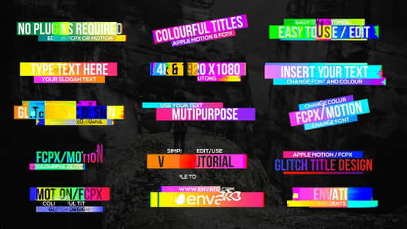 Colourful Glitch Titles 2 - VideoHive 19828998