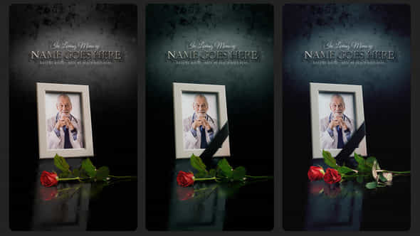 Funeral Flower Card Vertical Stories Opener For Social Media - VideoHive 58608500
