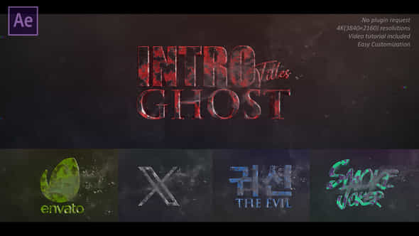 Ghost Smoke Text Logo Intro - VideoHive 48756937