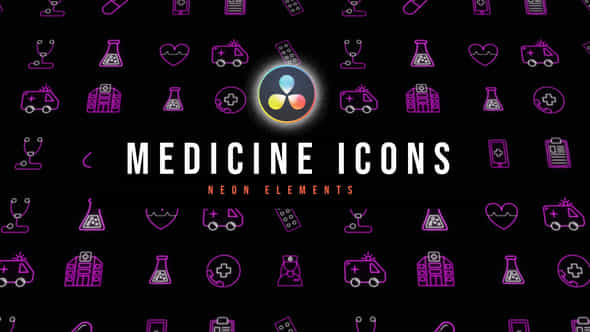 Medicine Neon Icons - VideoHive 53637381