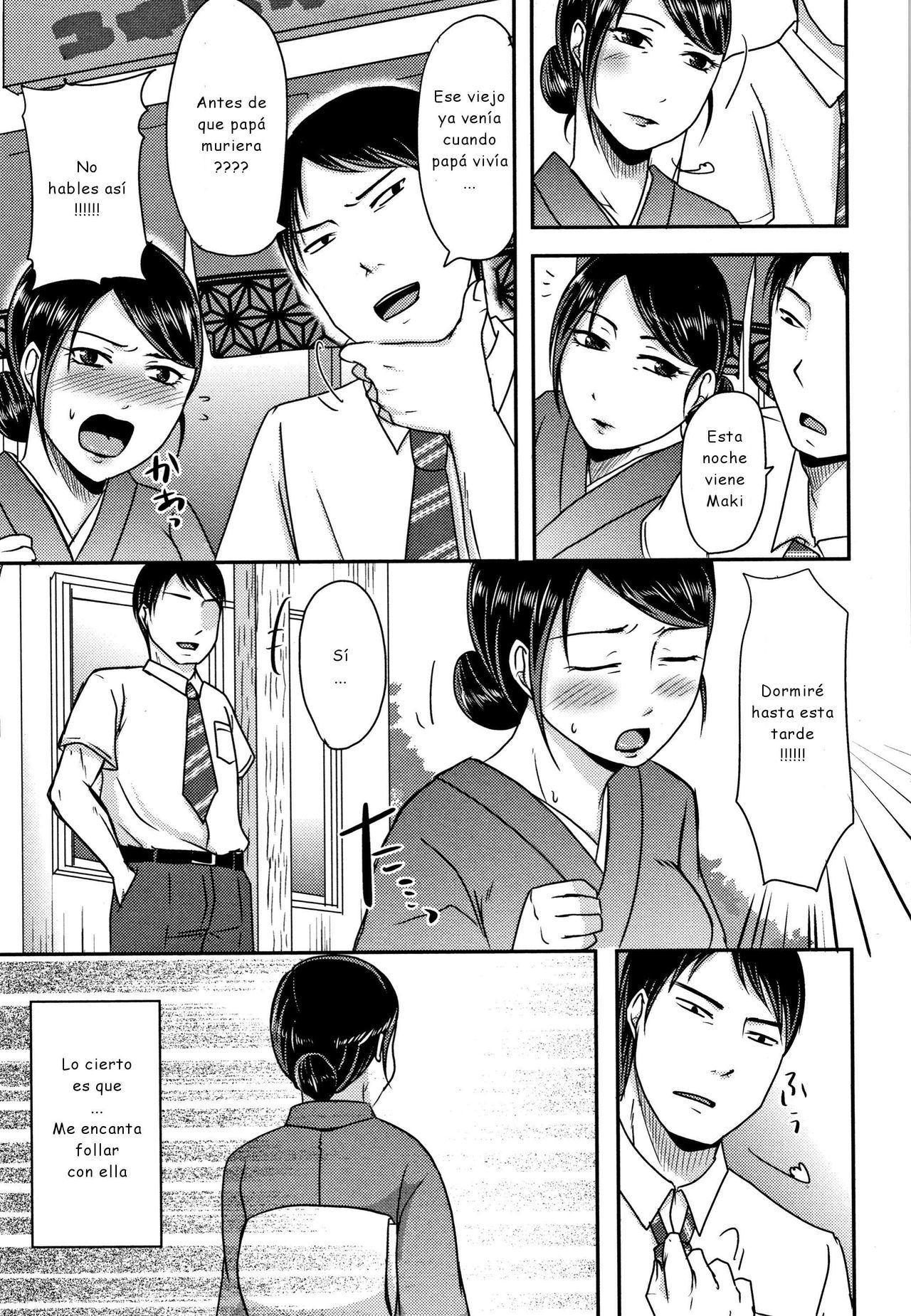 [Kurogane Satsuki] Haha no Baishunyado (Uchi no Tsuma no Yarareyou) [Spanish] [joselillo]