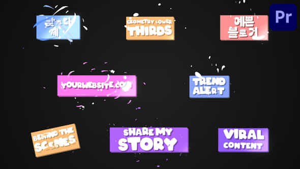 Funny Geometry Lower Thirds For Premiere Pro - VideoHive 52532097