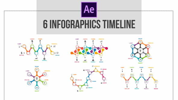 Infographics 6 Roadmaps Template - VideoHive 23199321