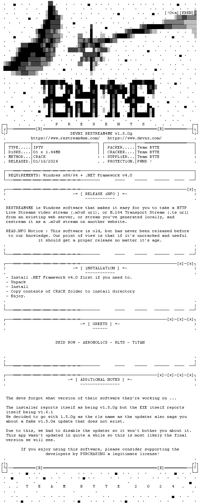 DEVNZ Restream4ME v1.5.0g READ NFO-BYTE