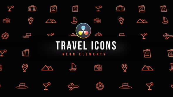 Travel Neon Icons - VideoHive 47400221