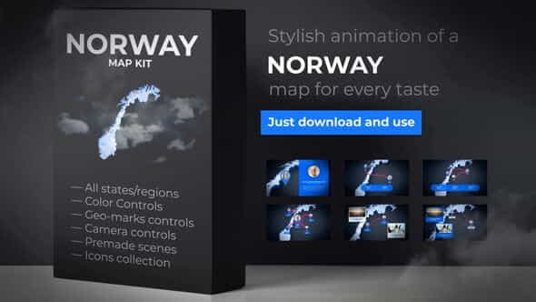 Norway Map - Kingdom of - VideoHive 24702561