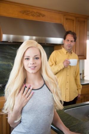 Wonderful teenage babe Elsa Jean could not resist her stepdad's fat dick