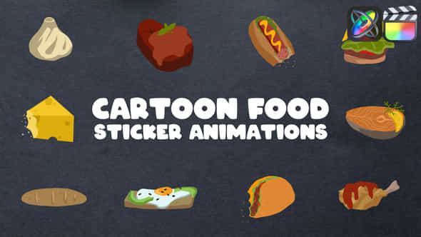 Cartoon Food Sticker - VideoHive 47853366