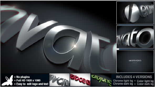 Curved Chrome Logo - VideoHive 4483527