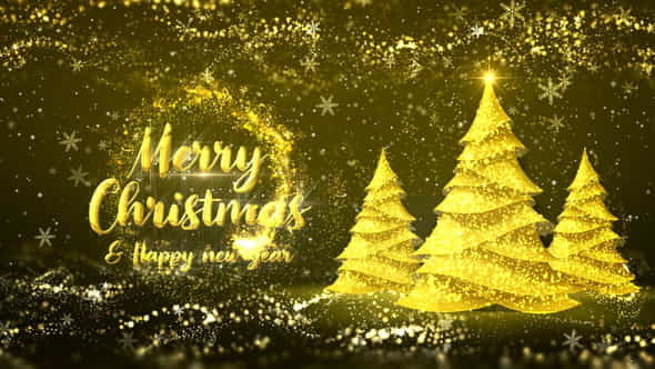 Golden Christmas Tree Wishes - VideoHive 35111606