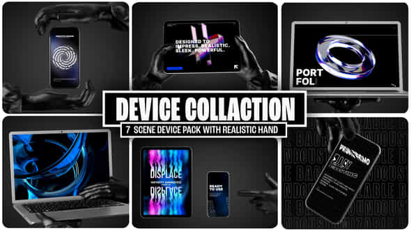 Hand Multi Device Mockup Realistic Device Presentation Kit - VideoHive 58874253