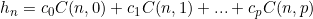 h_n=c_0C(n,0)+c_1C(n,1)+...+c_pC(n,p)