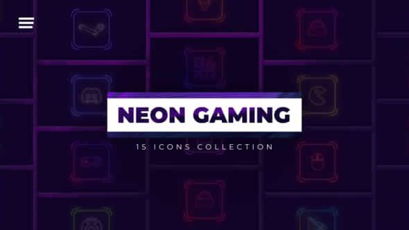 Neon Gaming Icons - VideoHive 46624322