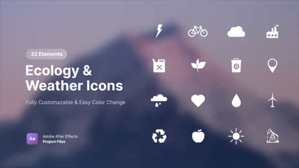 Ecology Weather Icons - VideoHive 59329119