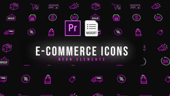 E-Commerce Neon Icons - VideoHive 39177561