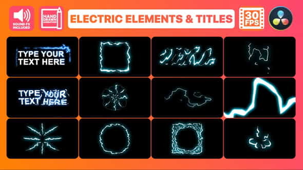 Electric Elements And Titles | - VideoHive 34563238