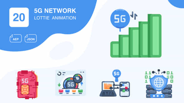 5G Network Animated Icons After Effects - VideoHive 48694626