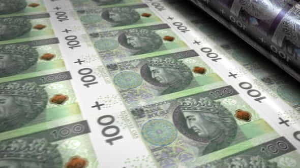 Polish Zloty money banknotes printing - VideoHive 32397932