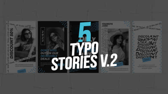 5 Typo Stories - VideoHive 45192229