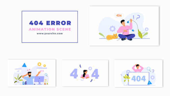 Server 404 Error Animation Scene - VideoHive 47249190