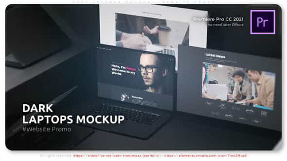 Dark Laptops Mockup Website Promo - VideoHive 51460867