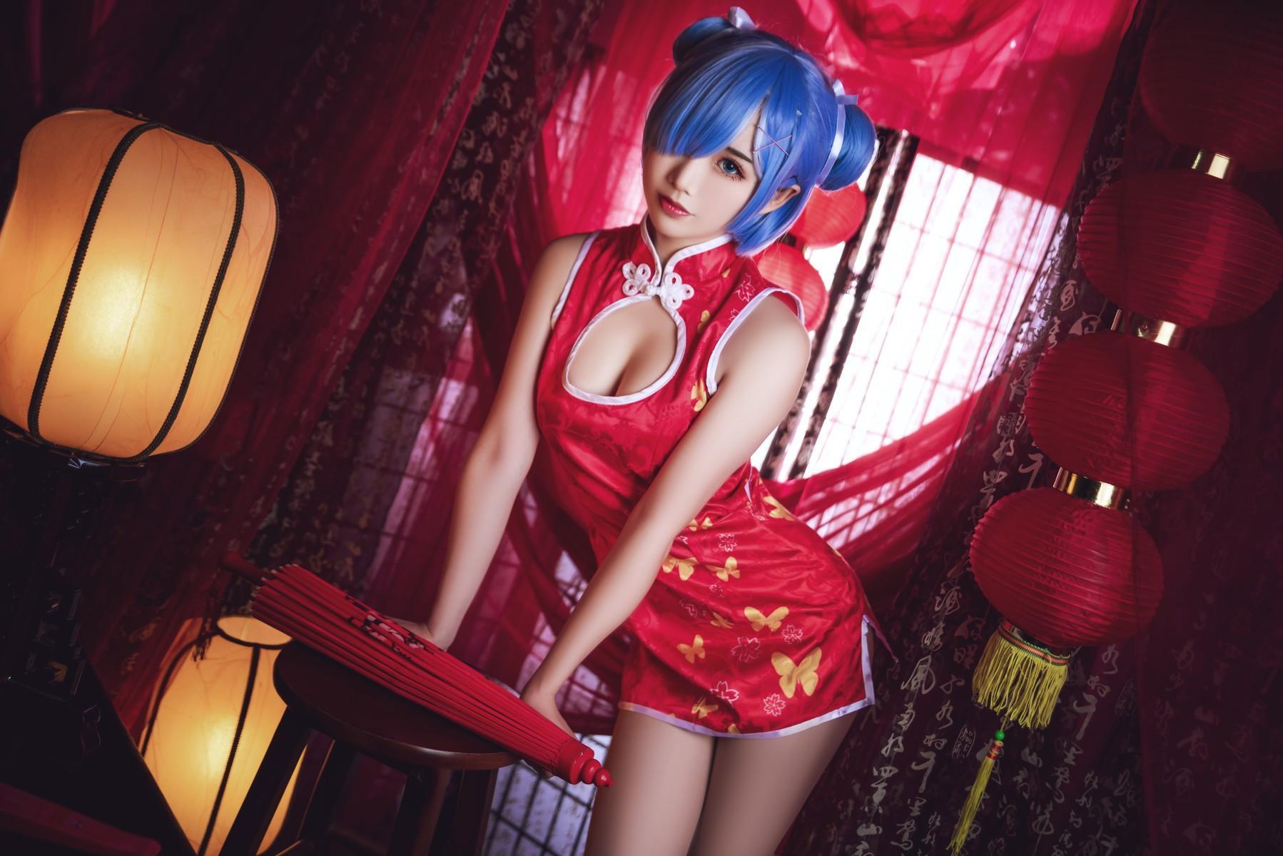 Cosplay 面饼仙儿 雷姆旗袍(21)