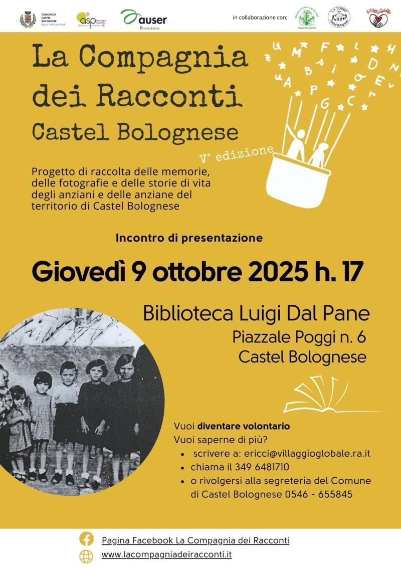 Al via la quinta edizione de “La Compagnia dei Racconti”: giovedì 9 ottobre la presentazione