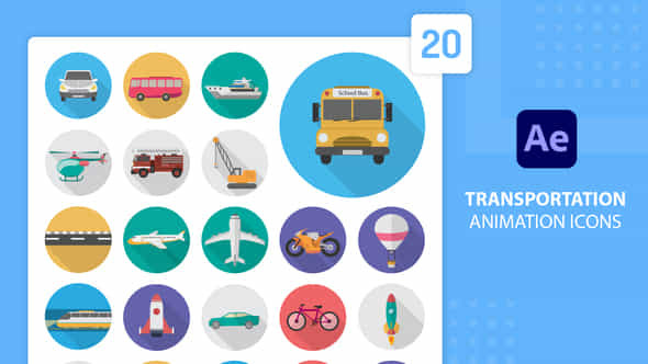 Transportation Animation Icons - VideoHive 38759877