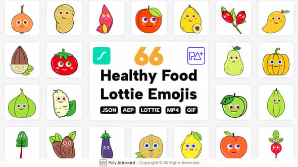 Healthy Food Lottie - VideoHive 47153299