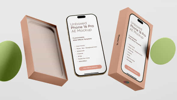 Unboxed Phone 16 Pro Ae Screen Mockup - VideoHive 57761069