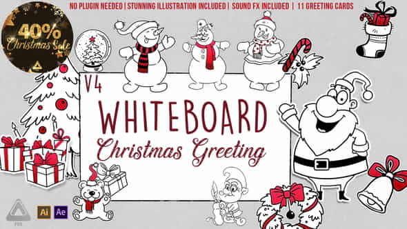 Holidays Whiteboard Greetings Pack - VideoHive 6078110