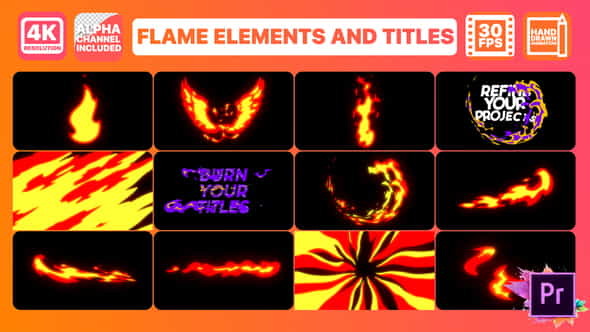 Flame And Titles | Premiere - VideoHive 26376860