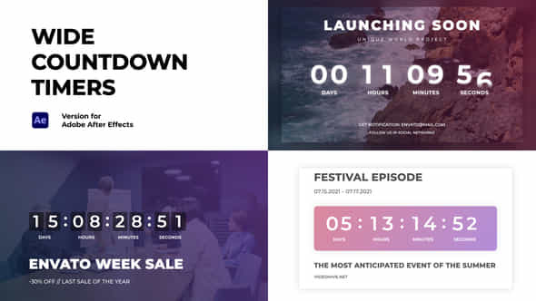 Wide Countdown Timers - VideoHive 41559877