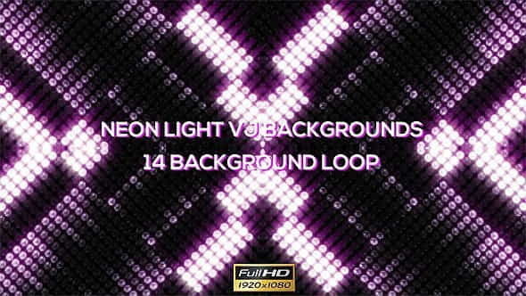 Neon Round Lights VJ Backgrounds - VideoHive 11772515