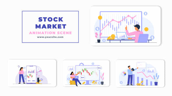 Vector Stock Market Animation Scene - VideoHive 47493873