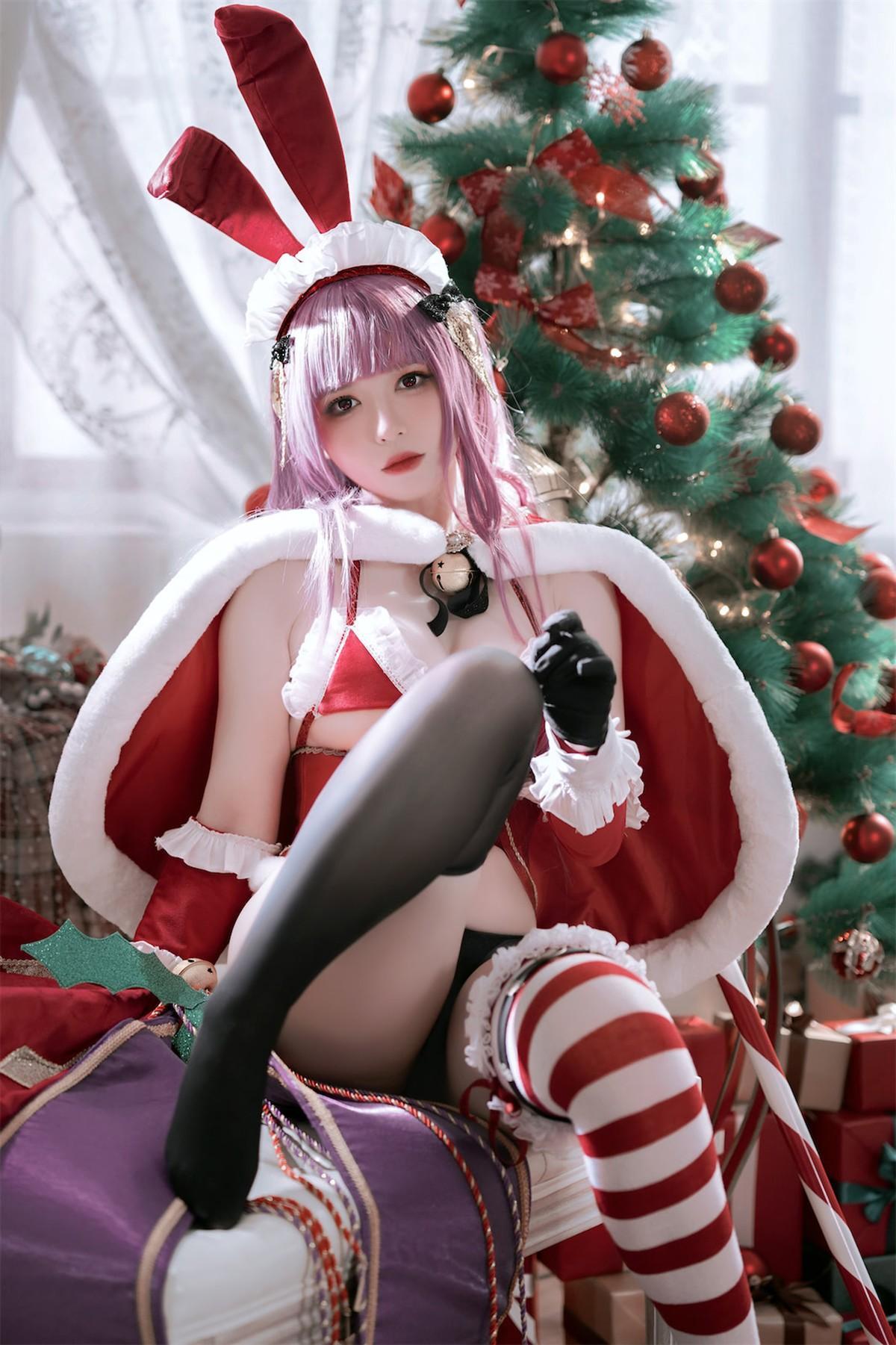 Cosplay 半半子 Christmas Bunny Aike(17)