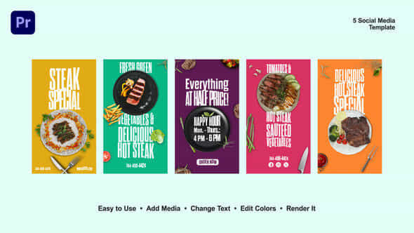 Restaurant Instagram Stories - VideoHive 52647845