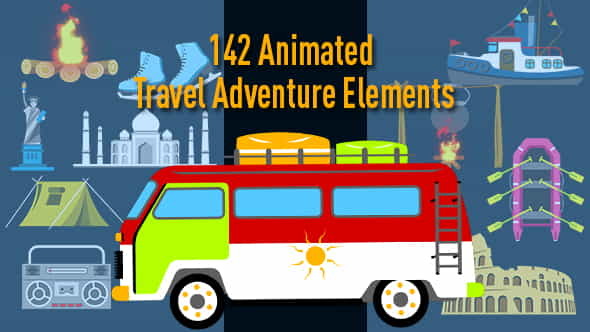 Animated Travel Adventure Elements | Special Events - VideoHive 17316384