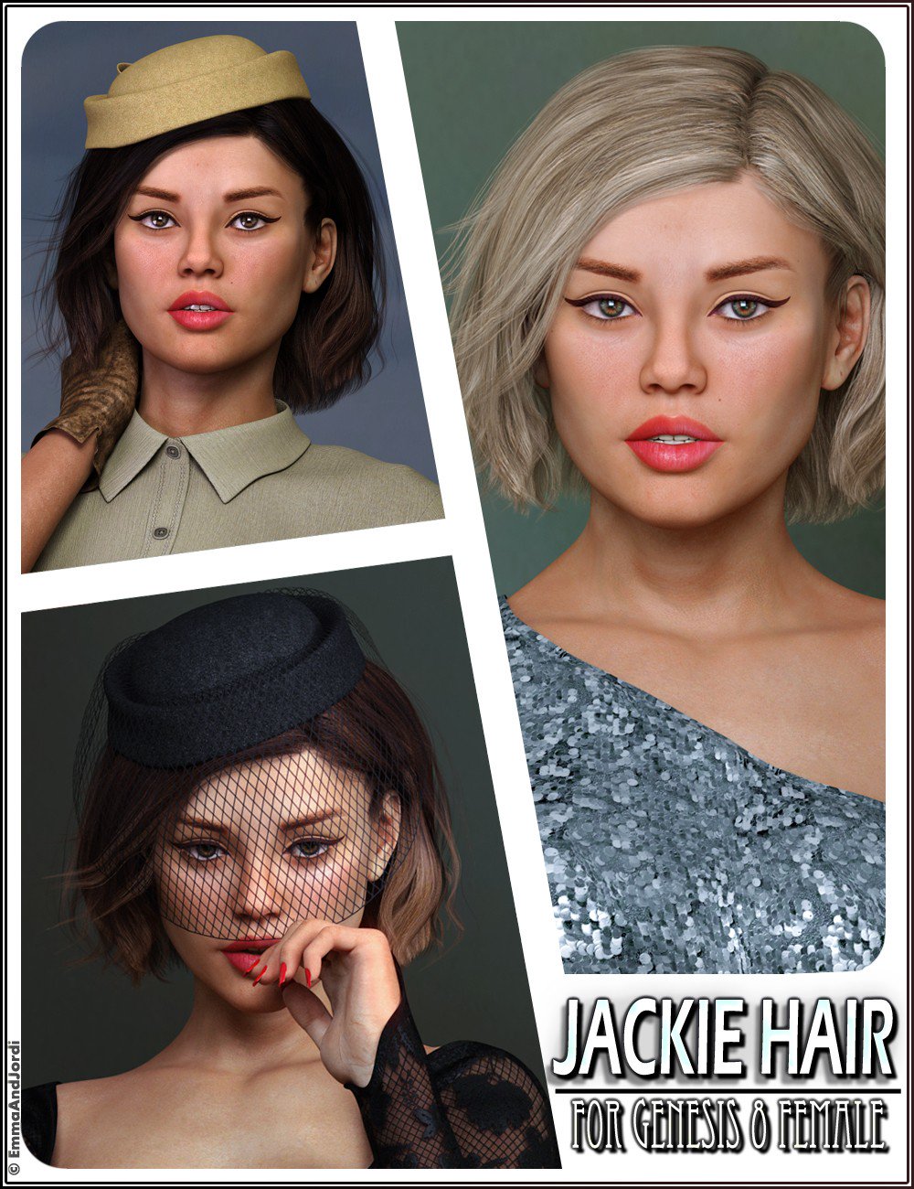 Jackie Hair For Genesis 8 Female(s)