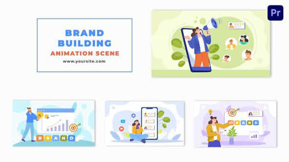 Flat Design Professional Brand Building Animation Scene - VideoHive 48801772