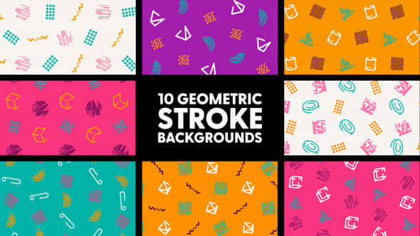 Geometric Stroke Backgrounds - VideoHive 50474327