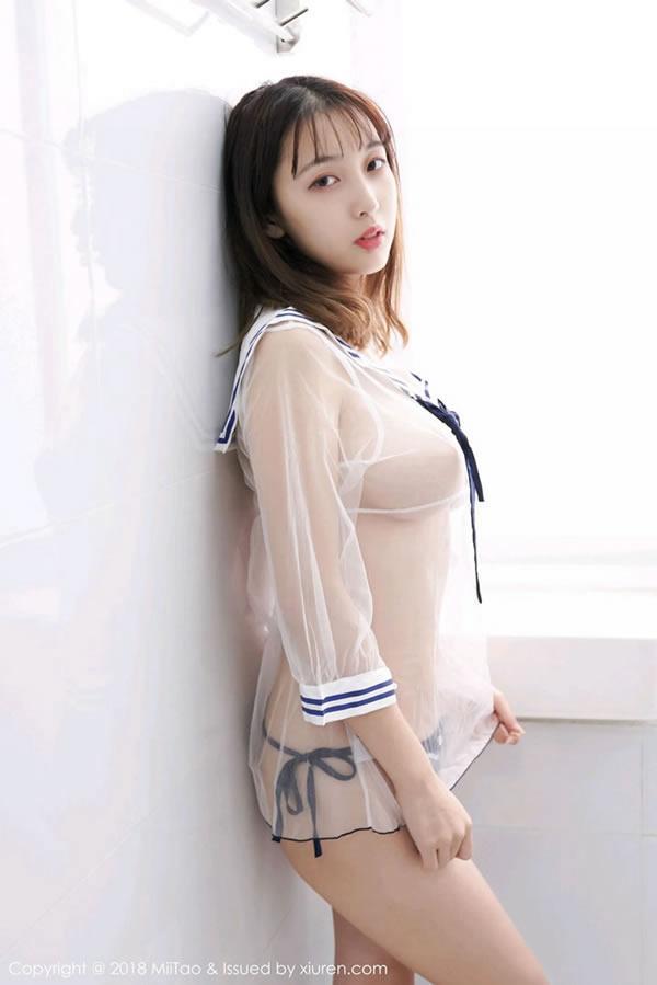 蜜桃社VOL.121美绪真空透视水手服系列写真(3)